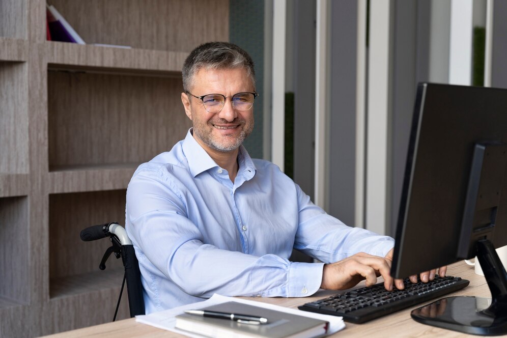 adulto joven que trabaja espacio trabajo integracion social